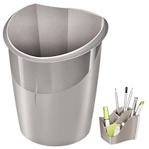 PACK CORBEILLE À PAPIER + MULTIPOTS CEP ELLYPSE METALLIC GRIS