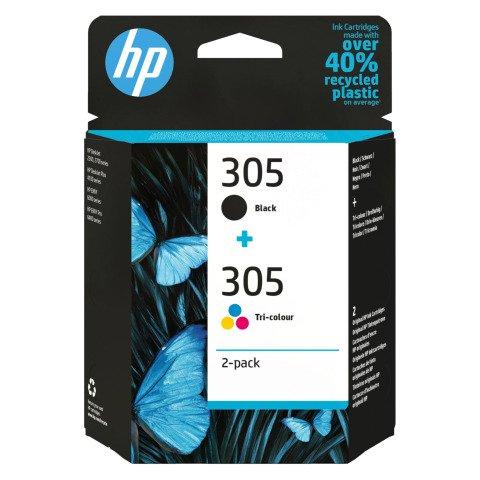 PACK HP 305 1 NOIRE + CARTOUCHE 3 COULEURS POUR IMPRIMANTE JET D'ENCRE - CARTOUCHE AUTHENTIQUE