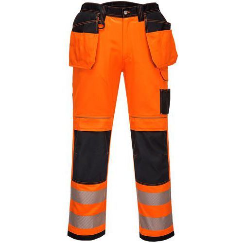 PANTALON HAUTE-VISIBILITÉ PW3 COURTES T501 NOIR/ORANGE 46 - PORTWEST