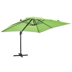 Oviala Business Parasol déporté carré 3 x 3m en aluminium vert - Oviala - vert aluminium 102363_0