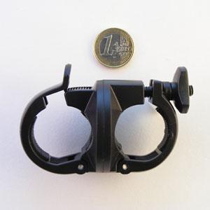 Pince de fixation pour mini-torche LED Arcatime - rotation 360° - plastique ABS noir mat_0