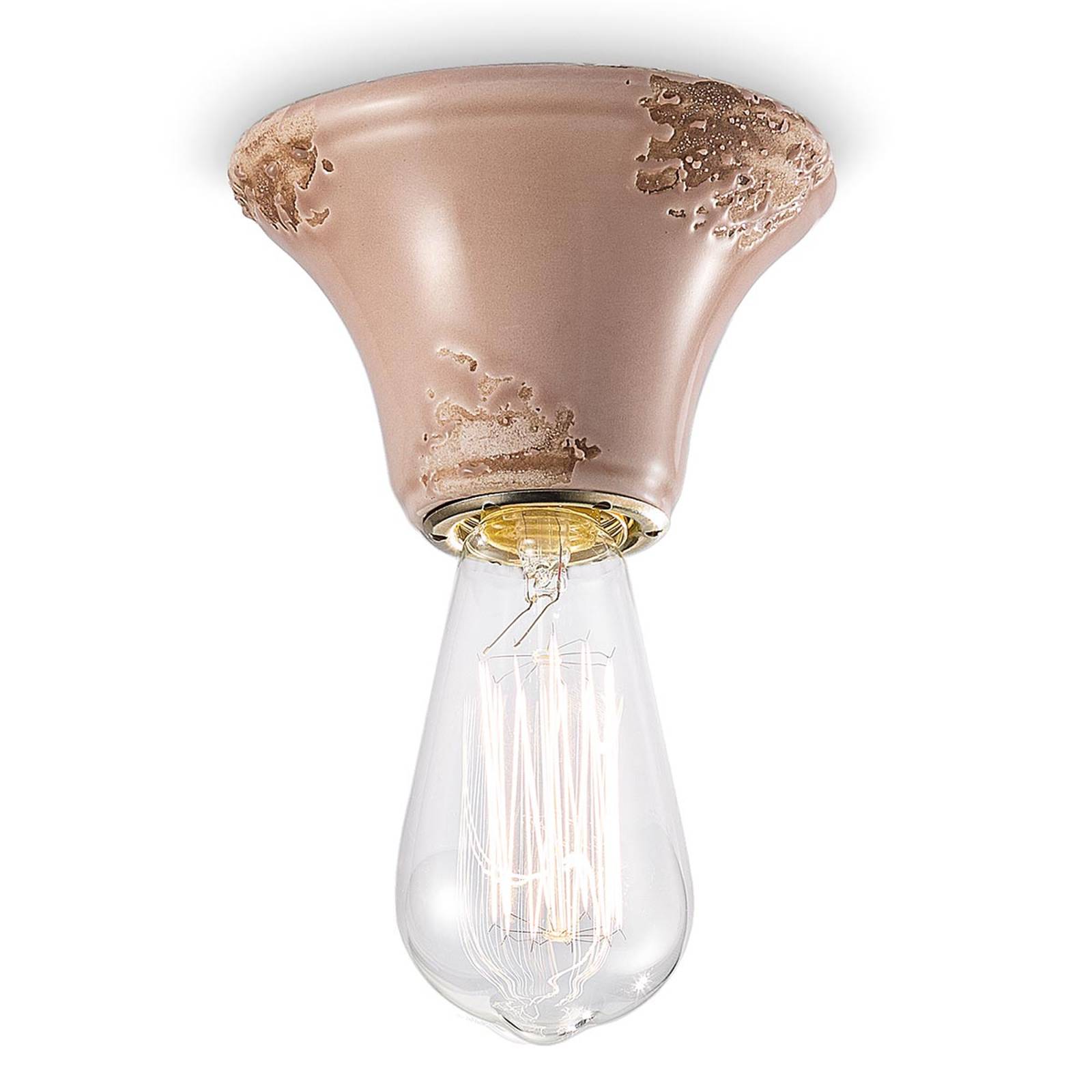 FERROLUCE PLAFONNIER VINTAGE C133 VIEUX ROSE