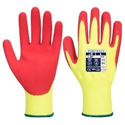 Portwest - Gants anti coupures de niveau D haute visibilité en nitrile Jaune / Rouge Taille 10 - 5036108321612_0