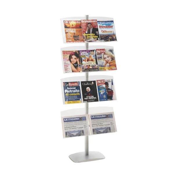 PRÉSENTOIR VITRINE PRESSE H 177 CM 4 ÉTAGÈRES