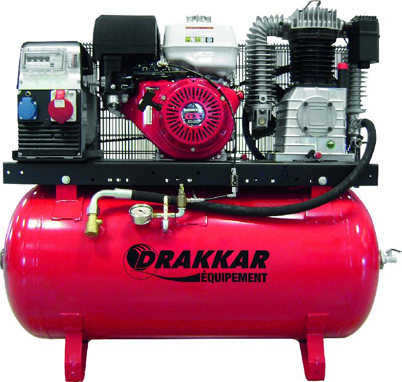 SODISE - Compresseur thermique à pistons - Moteur essence 4 temps OHV - Cuve 230L - 11 CV - 58m3/h - Pression max 12 bar - TOPCAR_0