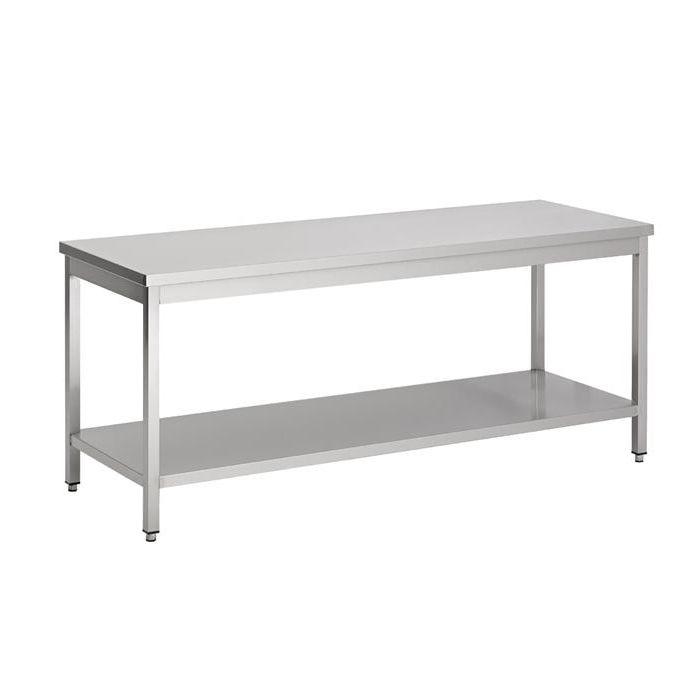 Table soubassement inox avec étagère démontable - 400x700x600 mm - 7333.1530_0