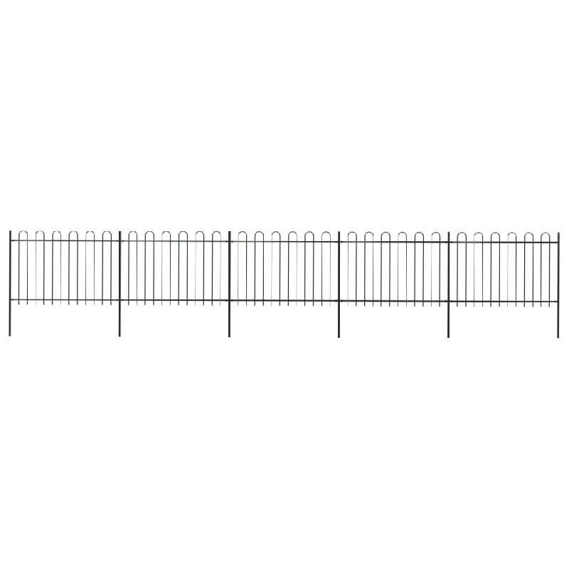 Vidaxl clôture de jardin avec dessus en cerceau acier 8,5 x 1,2 m noir 277669_0