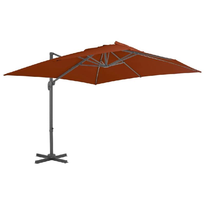 VidaXL Parasol de jardin en porte-à-faux avec mât en aluminium Modèle Atlas Vent Pro - rouge 312316_0