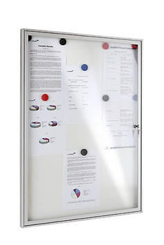 Vitrine d'affichage extérieur standard - profil rainuré - fond tôle, liège ou feutrine - ouverture française ou italienne_0