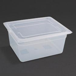 VOGUE Bacs plastique alimentaire avec couvercle x4 GN 1/2 - 150 mm - Blanc GN 1/2 GJ516 - plastique polypropylène GJ516_0