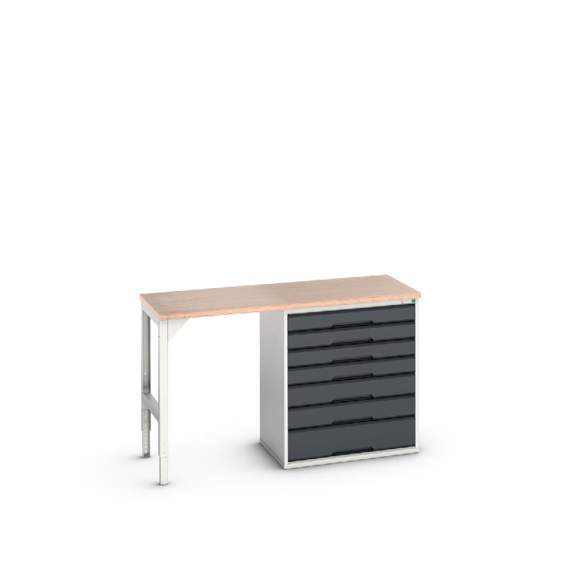 Établi Verso Standard - Avec 7 tiroirs, plateau multiplis 1500x600x930 mm_0