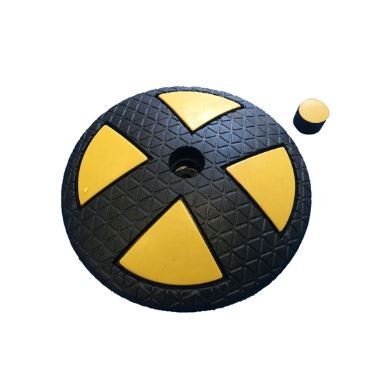 26769 - Ralentisseur circulaire de vitesse en caoutchouc recyclé - Direct Signalétique - Diamètre 200 mm, Hauteur 40 mm_0