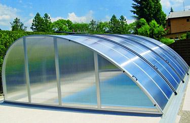Abri piscine haut Windy / téléscopique / en aluminium et polycarbonate_0