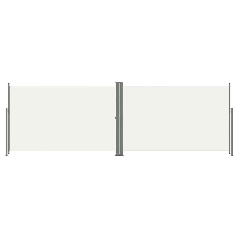 Auvent latéral rétractable 200 x 600 cm crème - Écran double face, rétractation automatique et accessoires inclus_0