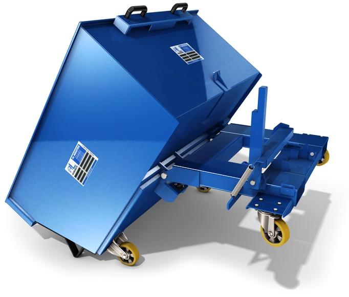 Benne à copeaux auto-basculante - hauteur réduite - 500 à 2000L - charge maxi 1,2T_0