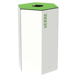 Rossignol - Borne de tri 50L avec seau et avec serrure HEXATRI - verre blanc/vert - vert métal 59055_0