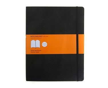 CARNET MOLESKINE SOUPLE 13 X 21 CM LIGNÉ NOIR