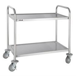 Chariot de débarrassage en inox 2 niveaux 810 x 455 x 855mm          Inox  VOGUE - blanc inox F997_0