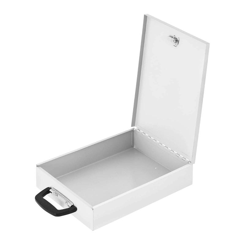 COFFRE-FORT DOCUMENT COFFRE DOCUMENT BOITE AVEC SERRURE 35,5 X 25,5 X 7 CM MATÉRIAU : ACIER LAMINÉ À FROID 2 CLÉS BLANC 14_0005983_0