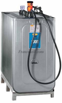 Cuve fioul 400-750-1000L équipée - Pompe centrifuge électrique 230V - PEHD et rétention acier galvanisé_0