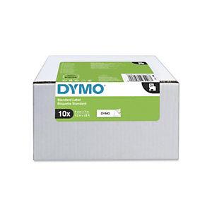 Dymo D1 2093096 Ruban pour titreuse, écriture Noir / fond Blanc - 9 mm x 7 m, modèle S0720680 - Boîte de 10 rubans_0