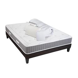 Ensemble   Matelas Mémoire de forme + Sommier Bois + Accessoires 160x200 cm INTUITION OLYMPE LITERIE - blanc Mousse à mémoire de forme 4VP.IT.K15.K_0