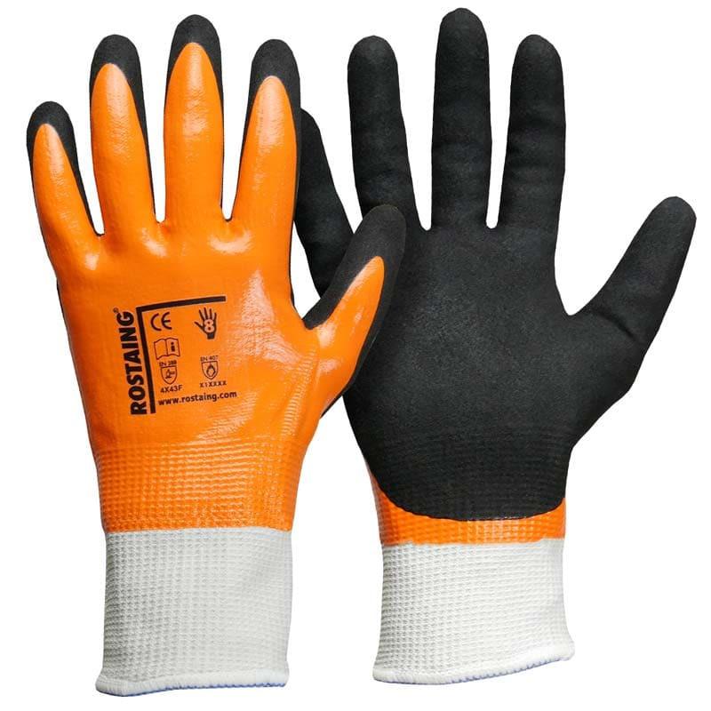 Gants anti-coupures - Stop Oil Cut Double Enduction Nitrile Sandy - Rostaing - Haute Protection & Résistance aux Huiles_0