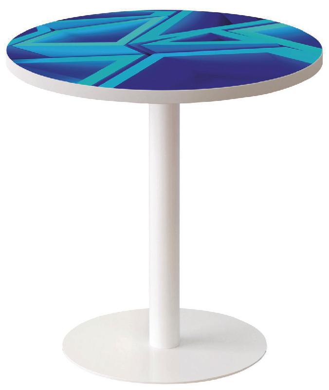 GUÉRIDON BAS EASY OFFICE PIED MÉTAL Ø 60 CM PLATEAU COLORIS DÉCOR TRIANGLE - MANUTAN COLLECTIVITÉS