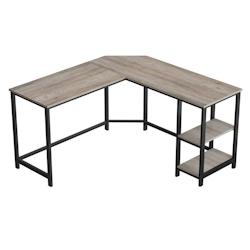 Helloshop26 - Bureau d'angle table informatique en forme de L table d'étude avec étagère de rangement pour bureau à domicile gain de 12_0001335 -_0