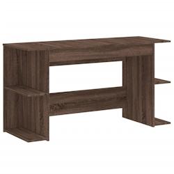 Helloshop26 - Bureau table poste de travail meuble d'ordinateur informatique étude chêne 140 x 50 x 75 cm bois d'ingénierie brun 02_0023616 - 30002_0