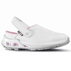 Jallatte - Sabots professionnels blanc et rose pour femmes MEREDITH ESD OB A E FO WRU SRC Blanc / Rose Taille 40 - 40 blanc matière synthétique 3597_0