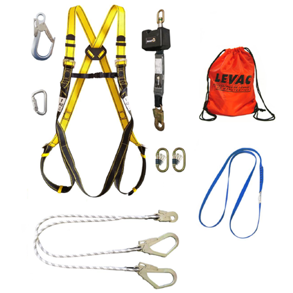 KIT HARNAIS ANTICHUTE LEVAC SPÉCIAL FORMATEUR TRAVAIL EN HAUTEUR AVEC STOP-CHUTE ET ACCESSOIRES