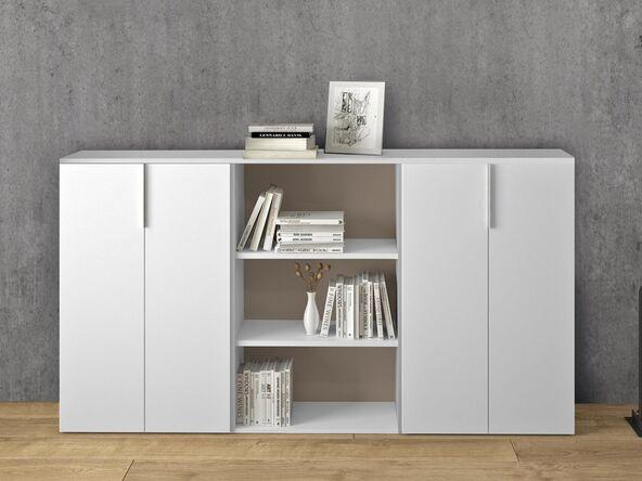 Armoire portes battantes bois blanc pas cher_0