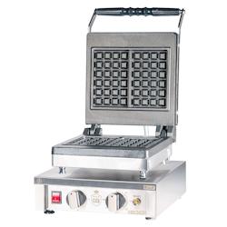 Romux® Gaufrier Électrique Professionnel Simple de Table en Acier Inox 33x33 cm | Plaques de Cuisson en fonte en Fonte - 4 Gaufres Carrées - 2000 W_0