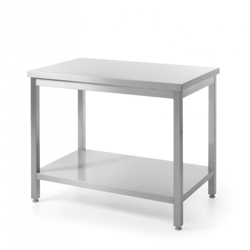 Table de travail inox centrale avec étagère 1600x700x900 à monter - 930107160_0