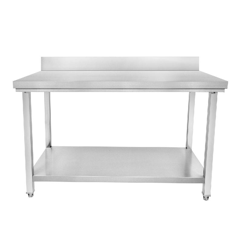 Table inox avec étagère en dessous et dosseret 600x600mm - STTB-066-CT_0