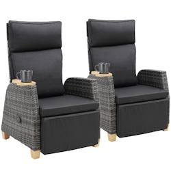 TecTake GmbH tectake Fauteuil en rotin PESCARA cadre en aluminium - Lot de 2 - 406222 - gris plastique 406222_0