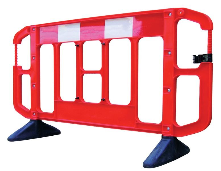 Titan2 - barrière de sécurité chantier plastique rouge et blanche - titan - h1000 x l2000 mm/14.5 kg_0