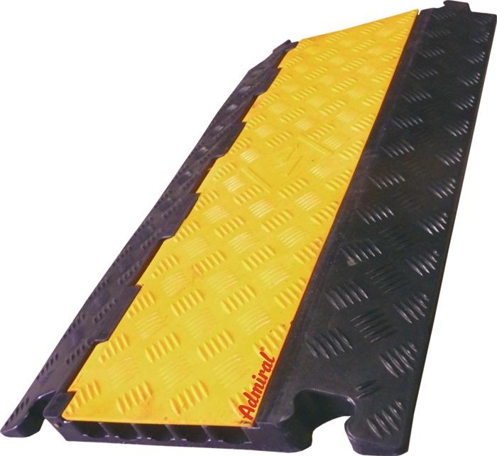 Canal de tuyaux et goulotte de câblage Admi®Canal 698-019-5 - 5 canaux de 34 mm - L900 x l500 x H50 mm - Caoutchouc noir et cache jaune - ADMIRAL_0