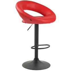 CLP Tabouret de bar Olinda en similicuir Rouge/Noir - rouge polyester 315788_0