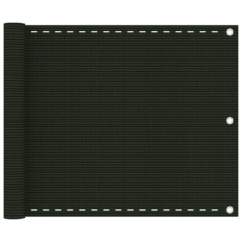 ÉCRAN DE BALCON BRISE PARE VUE PROTECTION CONFIDENTIALITÉ 75 X 600 CM PEHD VERT FONCÉ 02_0010443_0