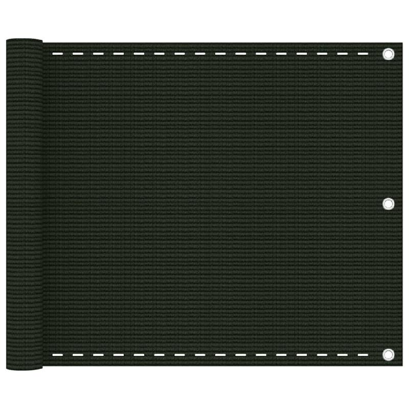 ÉCRAN DE BALCON BRISE PARE VUE PROTECTION CONFIDENTIALITÉ 75 X 600 CM PEHD VERT FONCÉ 02_0010443_0