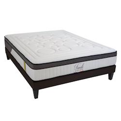 Ensemble   Matelas Mémoire de forme + Sommier Bois 160x200 cm TIVOLI BELLECOUR - blanc Mousse à mémoire de forme 4VP.TI.K15.1620_0