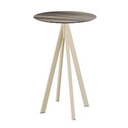 Essentials Mange-debout Infinity avec piètement sable + plateau HPL aspect bois Ø70 cm - Veba - Bois - l0- L- P- h - marron 120061270_0