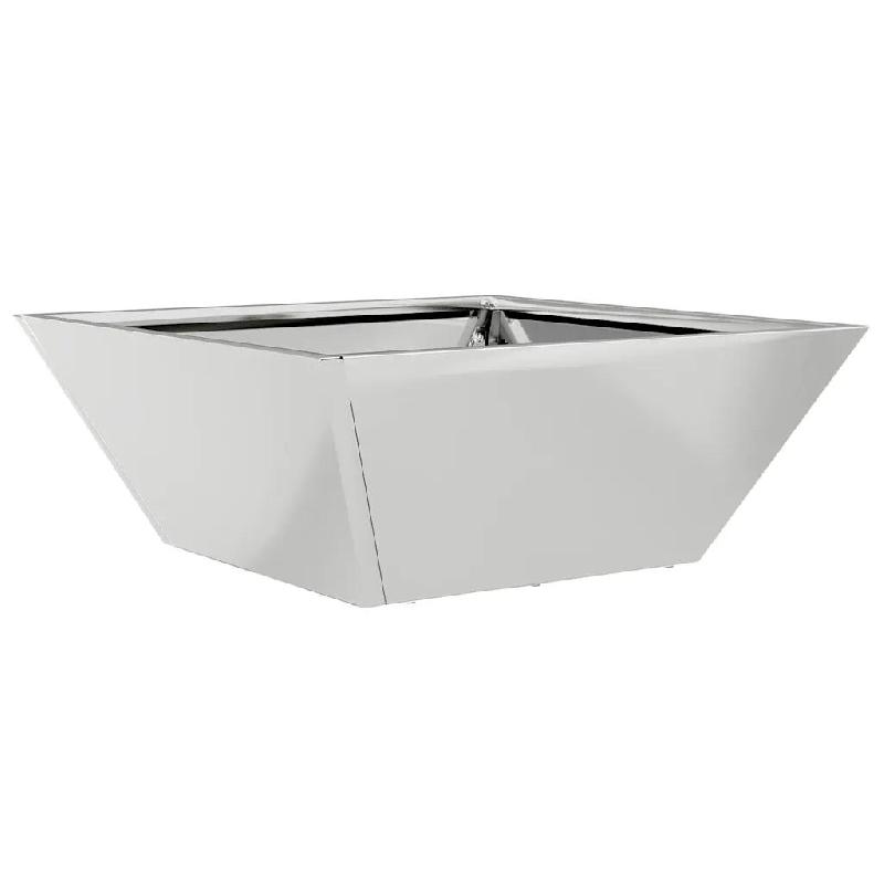 Helloshop26 - Cache-pot de jardin trapézoïdal moderne et minimaliste 40 x 40 x 15 cm en acier galvanisé argent 02_0052378 - métal 3000237384017_0