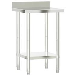 Helloshop26 - Table de travail de cuisine professionnelle avec dosseret 55 x 55 x 93 cm acier inoxydable 02_0045409 - 3000220663709_0