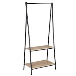 Helloshop26 - Tringle à vêtements robuste en métal avec étagères de rangement pour étagères à chaussures en bois à 2 niveaux 19_0000570 - 300_0