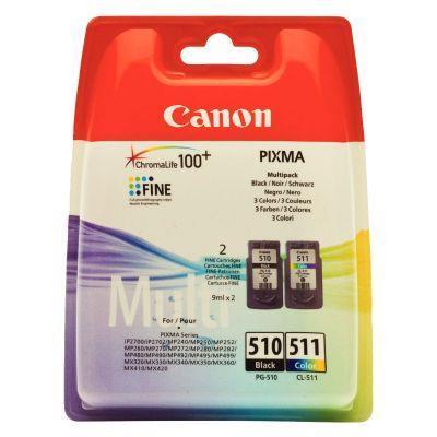 Lot de 2 cartouches jet d'encre Canon PG510 / CL511 - Noir, Cyan, Magenta et Jaune_0