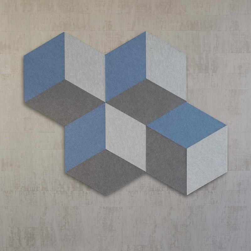 Panneau acoustique mural CUBISM - absorption sonore de classe A - matériau ECOSUND® - design géométrique 3D - Götesons_0