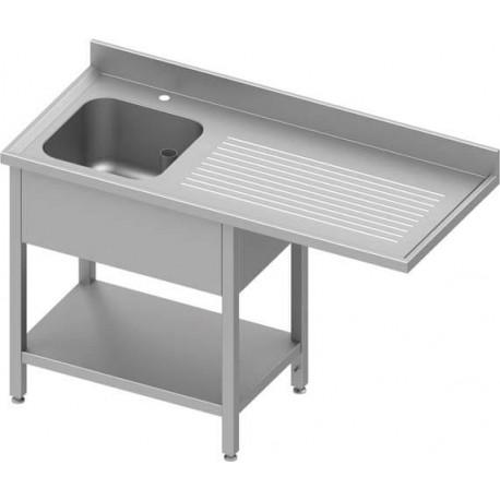 Plonge inox 1 bac  à gauche avec passage lave-vaisselle 1400x700x900 soudée - 934907140S_0